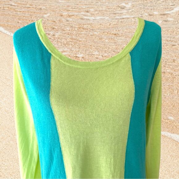 Horny Toad Vibrant Colorblock Postcard Pullover Linen Sweater EUC - Picture 3 of 6